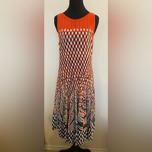 NIC+ZOE Vibrant Red/Orange Knit Dress Woman’s size Medium